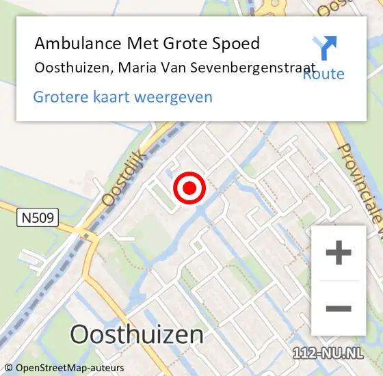 Locatie op kaart van de 112 melding: Ambulance Met Grote Spoed Naar Oosthuizen, Maria Van Sevenbergenstr op 16 april 2018 23:06