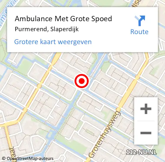Locatie op kaart van de 112 melding: Ambulance Met Grote Spoed Naar Purmerend, Slaperdijk op 17 april 2018 09:48