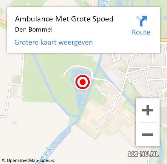 Locatie op kaart van de 112 melding: Ambulance Met Grote Spoed Naar Den Bommel op 17 april 2018 17:20