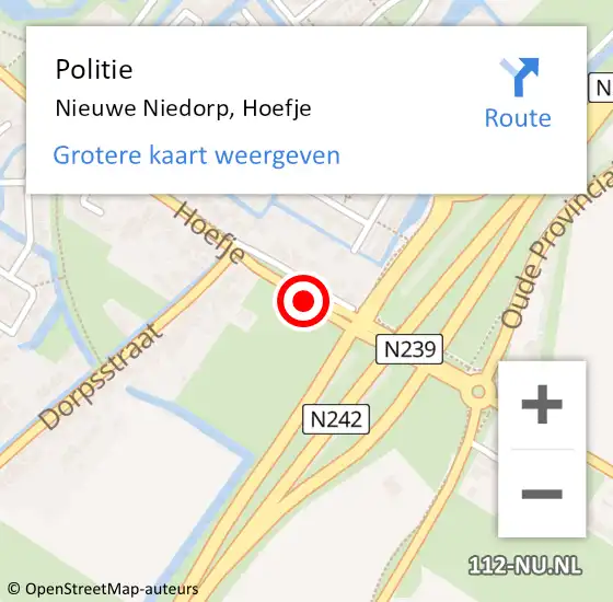 Locatie op kaart van de 112 melding: Politie Nieuwe Niedorp, Hoefje op 18 april 2018 07:41