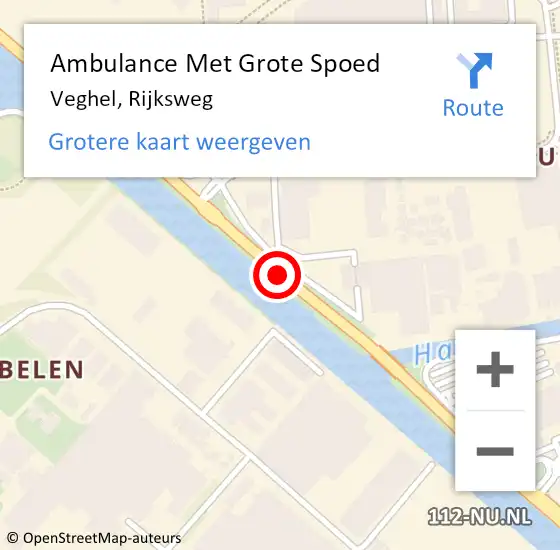 Locatie op kaart van de 112 melding: Ambulance Met Grote Spoed Naar Veghel, Rijksweg op 18 april 2018 08:23