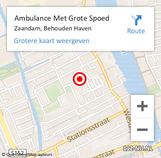 Locatie op kaart van de 112 melding: Ambulance Met Grote Spoed Naar Zaandam, Behouden Haven op 18 april 2018 13:42