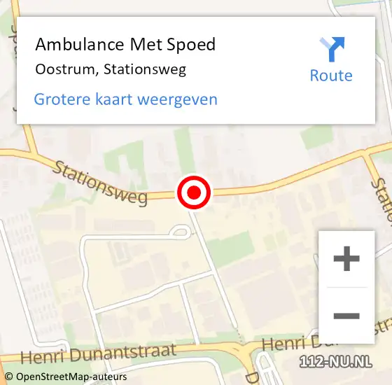 Locatie op kaart van de 112 melding: Ambulance Met Spoed Naar Oostrum, Stationsweg op 18 april 2018 19:59