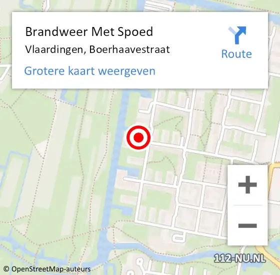 Locatie op kaart van de 112 melding: Brandweer Met Spoed Naar Vlaardingen, Boerhaavestraat op 18 april 2018 20:13