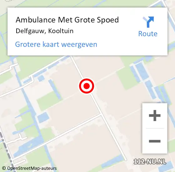 Locatie op kaart van de 112 melding: Ambulance Met Grote Spoed Naar Delfgauw, Kooltuin op 19 april 2018 01:36