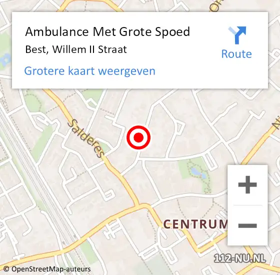 Locatie op kaart van de 112 melding: Ambulance Met Grote Spoed Naar Best, Willem II Straat op 19 april 2018 05:39