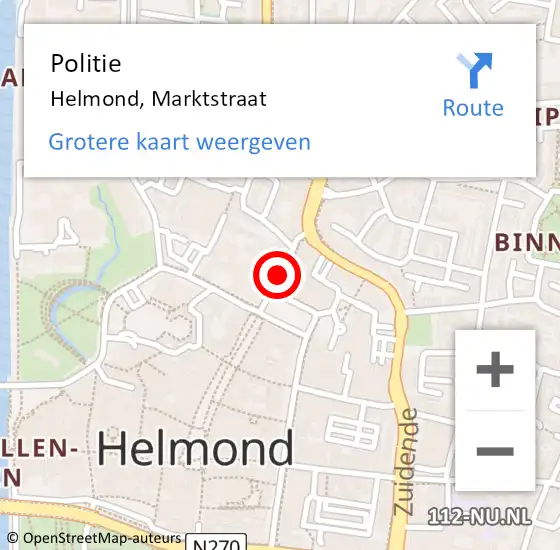 Locatie op kaart van de 112 melding: Politie Helmond, Marktstraat op 19 april 2018 16:22