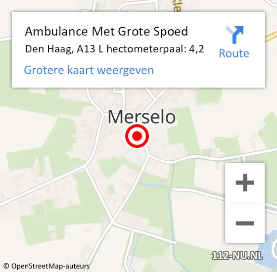 Locatie op kaart van de 112 melding: Ambulance Met Grote Spoed Naar Den Haag, A20 R hectometerpaal: 12,4 op 19 april 2018 17:47
