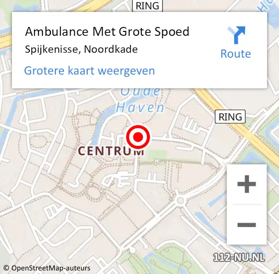 Locatie op kaart van de 112 melding: Ambulance Met Grote Spoed Naar Spijkenisse, Noordkade op 19 april 2018 19:30