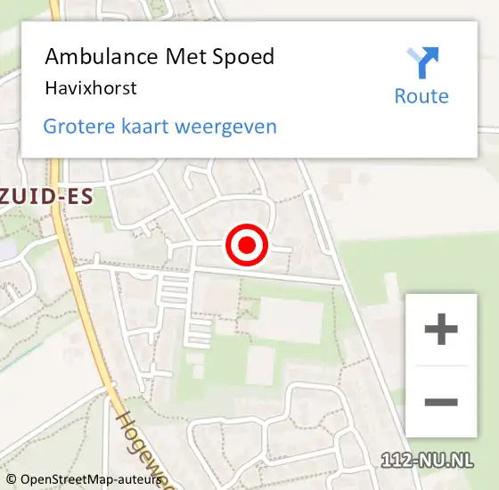 Locatie op kaart van de 112 melding: Ambulance Met Spoed Naar Havixhorst op 20 april 2018 02:17