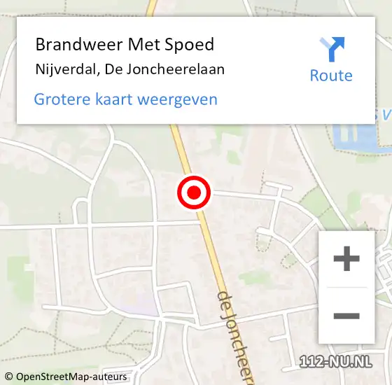 Locatie op kaart van de 112 melding: Brandweer Met Spoed Naar Nijverdal, De Joncheerelaan op 20 april 2018 06:20