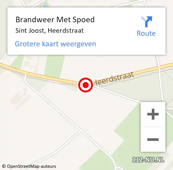 Locatie op kaart van de 112 melding: Brandweer Met Spoed Naar Sint Joost, Heerdstraat op 20 april 2018 15:30