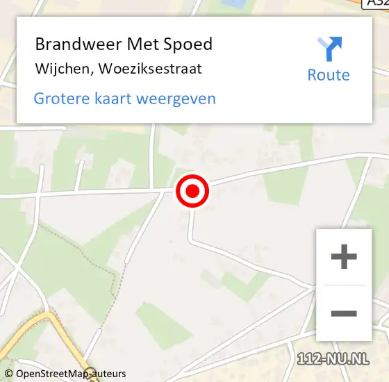 Locatie op kaart van de 112 melding: Brandweer Met Spoed Naar Wijchen, Woeziksestraat op 20 april 2018 15:30