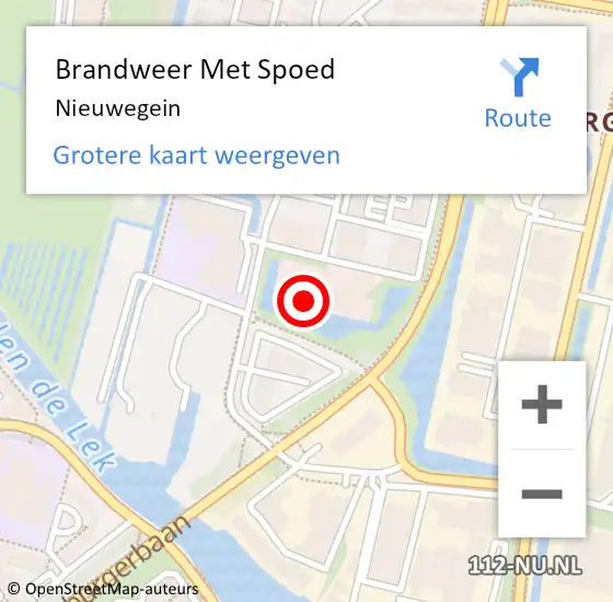 Locatie op kaart van de 112 melding: Brandweer Met Spoed Naar Nieuwegein op 20 april 2018 20:00