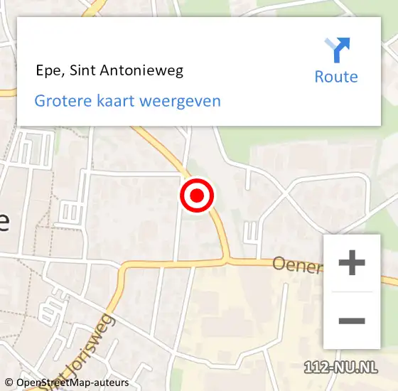 Locatie op kaart van de 112 melding:  Epe, Sint Antonieweg op 21 april 2018 02:29
