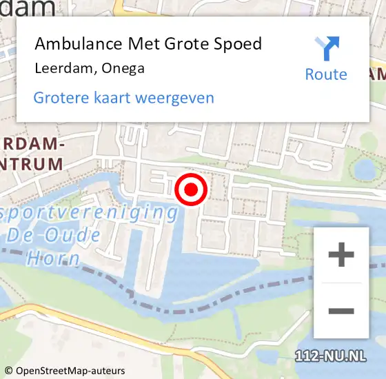 Locatie op kaart van de 112 melding: Ambulance Met Grote Spoed Naar Leerdam, Onega op 21 april 2018 13:18