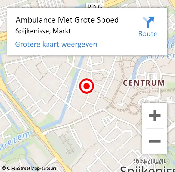 Locatie op kaart van de 112 melding: Ambulance Met Grote Spoed Naar Spijkenisse, Markt op 21 april 2018 14:04