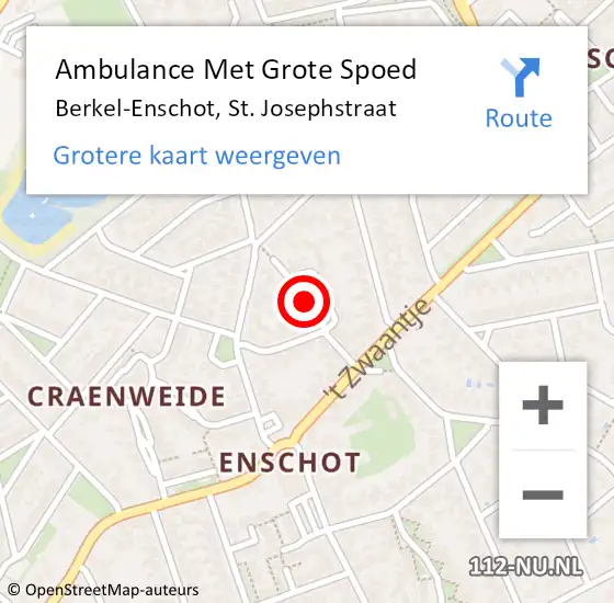 Locatie op kaart van de 112 melding: Ambulance Met Grote Spoed Naar Berkel-Enschot, St. Josephstraat op 21 april 2018 17:37