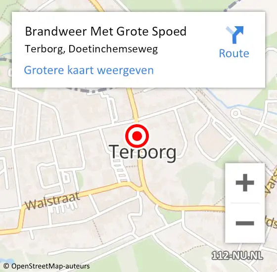 Locatie op kaart van de 112 melding: Brandweer Met Grote Spoed Naar Terborg, Doetinchemseweg op 21 april 2018 20:42