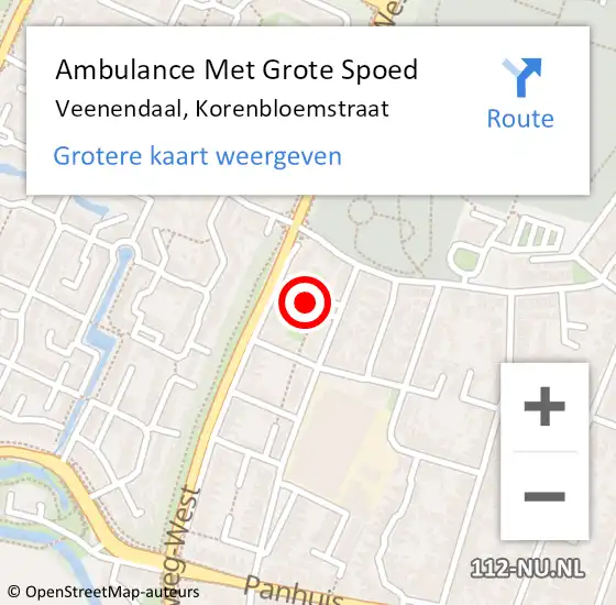 Locatie op kaart van de 112 melding: Ambulance Met Grote Spoed Naar Veenendaal, Korenbloemstraat op 22 april 2018 01:33