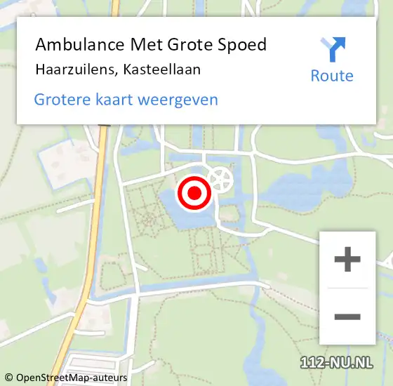 Locatie op kaart van de 112 melding: Ambulance Met Grote Spoed Naar Haarzuilens, Kasteellaan op 22 april 2018 07:59