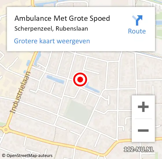 Locatie op kaart van de 112 melding: Ambulance Met Grote Spoed Naar Scherpenzeel, Rubenslaan op 22 april 2018 14:28