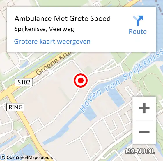 Locatie op kaart van de 112 melding: Ambulance Met Grote Spoed Naar Spijkenisse, Veerweg op 22 april 2018 15:20