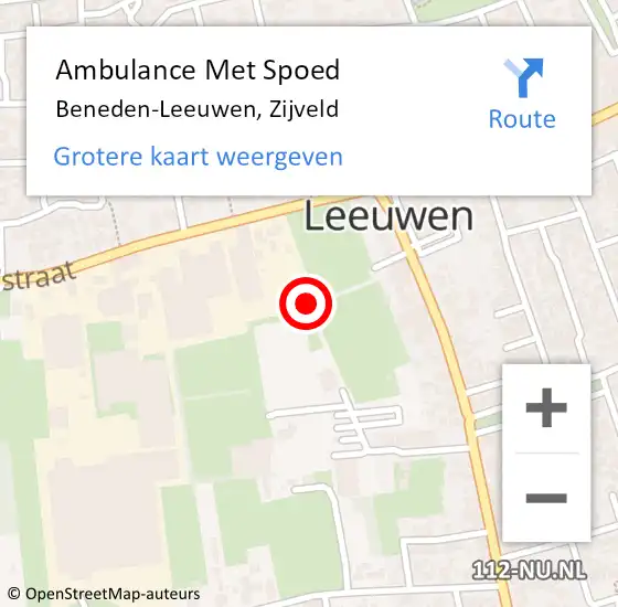 Locatie op kaart van de 112 melding: Ambulance Met Spoed Naar Beneden-Leeuwen, Zijveld op 22 april 2018 15:39