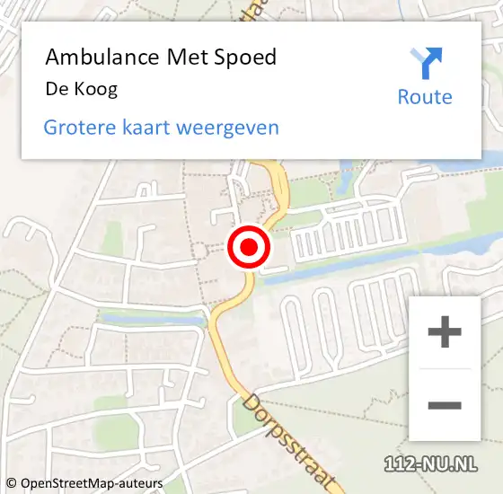 Locatie op kaart van de 112 melding: Ambulance Met Spoed Naar De Koog op 22 april 2018 16:37