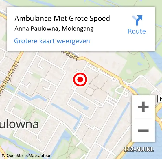 Locatie op kaart van de 112 melding: Ambulance Met Grote Spoed Naar Anna Paulowna, Molengang op 22 april 2018 17:58