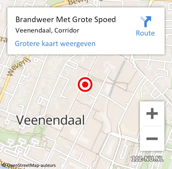 Locatie op kaart van de 112 melding: Brandweer Met Grote Spoed Naar Veenendaal, Corridor op 22 april 2018 19:05