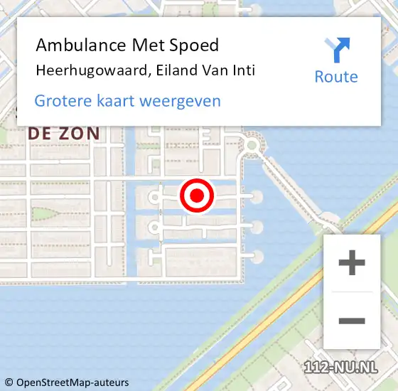 Locatie op kaart van de 112 melding: Ambulance Met Spoed Naar Heerhugowaard, Eiland Van Inti op 22 april 2018 19:37