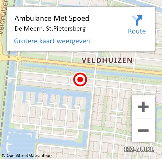 Locatie op kaart van de 112 melding: Ambulance Met Spoed Naar De Meern, St.Pietersberg op 23 april 2018 08:34