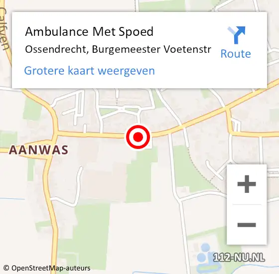 Locatie op kaart van de 112 melding: Ambulance Met Spoed Naar Ossendrecht, Burg Voetenstraat op 23 april 2018 10:20