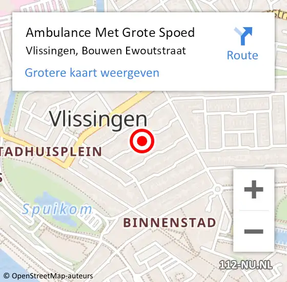 Locatie op kaart van de 112 melding: Ambulance Met Grote Spoed Naar Vlissingen, Bouwen Ewoutstraat op 23 april 2018 10:40