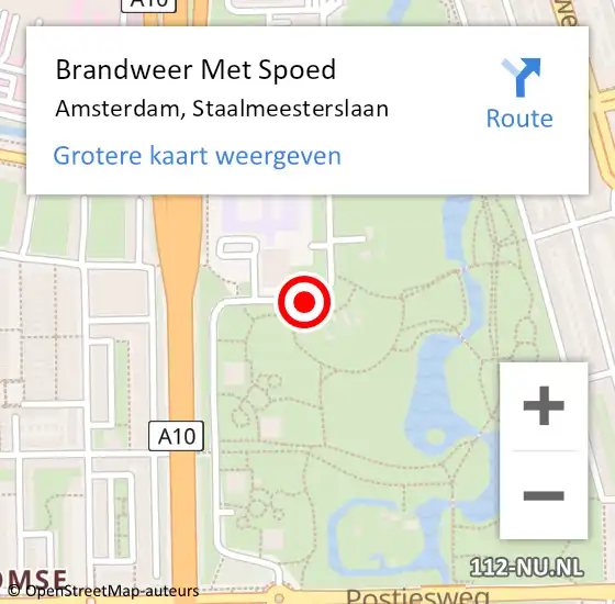 Locatie op kaart van de 112 melding: Brandweer Met Spoed Naar Amsterdam, Staalmeesterslaan op 23 april 2018 22:28