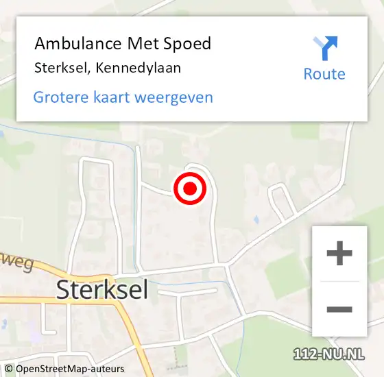 Locatie op kaart van de 112 melding: Ambulance Met Spoed Naar Sterksel, Kennedylaan op 24 april 2018 02:55