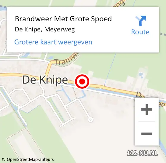 Locatie op kaart van de 112 melding: Brandweer Met Grote Spoed Naar De Knipe, Meyerweg op 24 april 2018 11:39