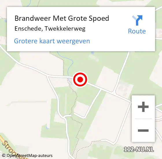 Locatie op kaart van de 112 melding: Brandweer Met Grote Spoed Naar Enschede, Twekkelerweg op 24 april 2018 14:02