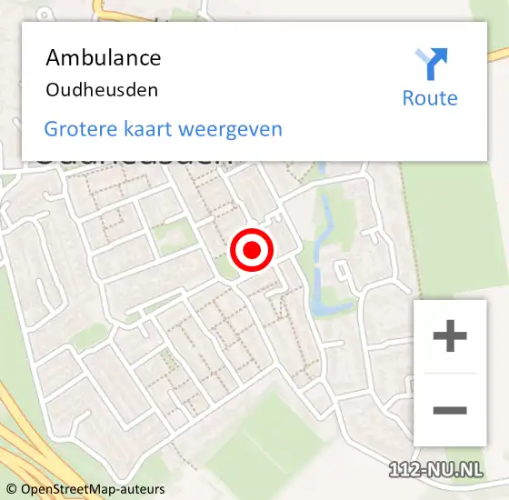 Locatie op kaart van de 112 melding: Ambulance Oudheusden op 24 april 2018 14:26