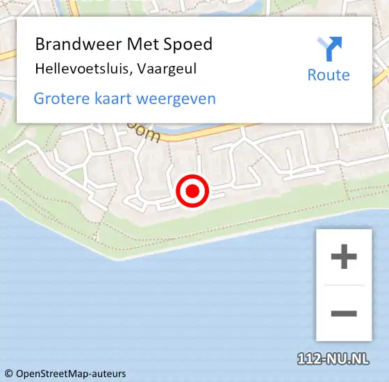 Locatie op kaart van de 112 melding: Brandweer Met Spoed Naar Hellevoetsluis, Vaargeul op 24 april 2018 18:39