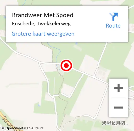 Locatie op kaart van de 112 melding: Brandweer Met Spoed Naar Enschede, Twekkelerweg op 24 april 2018 20:53