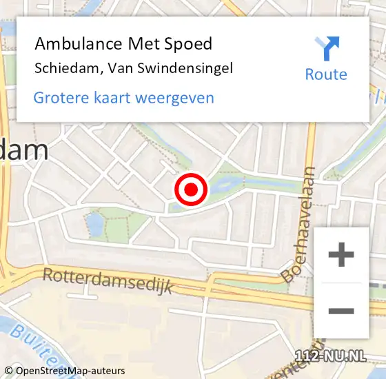 Locatie op kaart van de 112 melding: Ambulance Met Spoed Naar Schiedam, Van Swindensingel op 25 april 2018 02:45