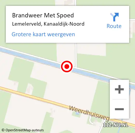 Locatie op kaart van de 112 melding: Brandweer Met Spoed Naar Lemelerveld, Kanaaldijk-Noord op 25 april 2018 16:40