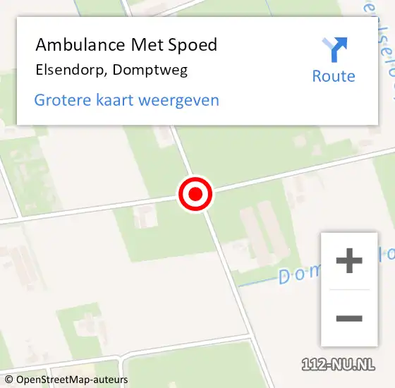 Locatie op kaart van de 112 melding: Ambulance Met Spoed Naar Elsendorp, Domptweg op 25 april 2018 16:59