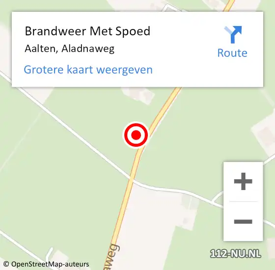 Locatie op kaart van de 112 melding: Brandweer Met Spoed Naar Aalten, Aladnaweg op 25 april 2018 21:13