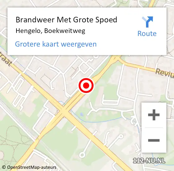 Locatie op kaart van de 112 melding: Brandweer Met Grote Spoed Naar Hengelo, Boekweitweg op 26 april 2018 05:09
