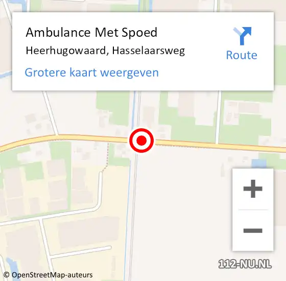 Locatie op kaart van de 112 melding: Ambulance Met Spoed Naar Heerhugowaard, Hasselaarsweg op 26 april 2018 07:48