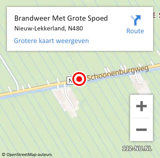 Locatie op kaart van de 112 melding: Brandweer Met Grote Spoed Naar Nieuw-Lekkerland, N480 op 26 april 2018 11:34