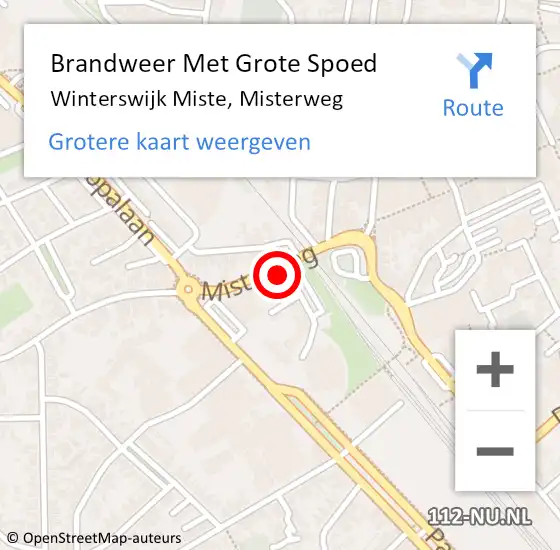 Locatie op kaart van de 112 melding: Brandweer Met Grote Spoed Naar Winterswijk Miste, Misterweg op 26 april 2018 12:25